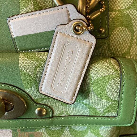 NWOT Sassy Large Bright Green Coach Satchel-Whimsical & Fun Bag - Picture 3 of 12